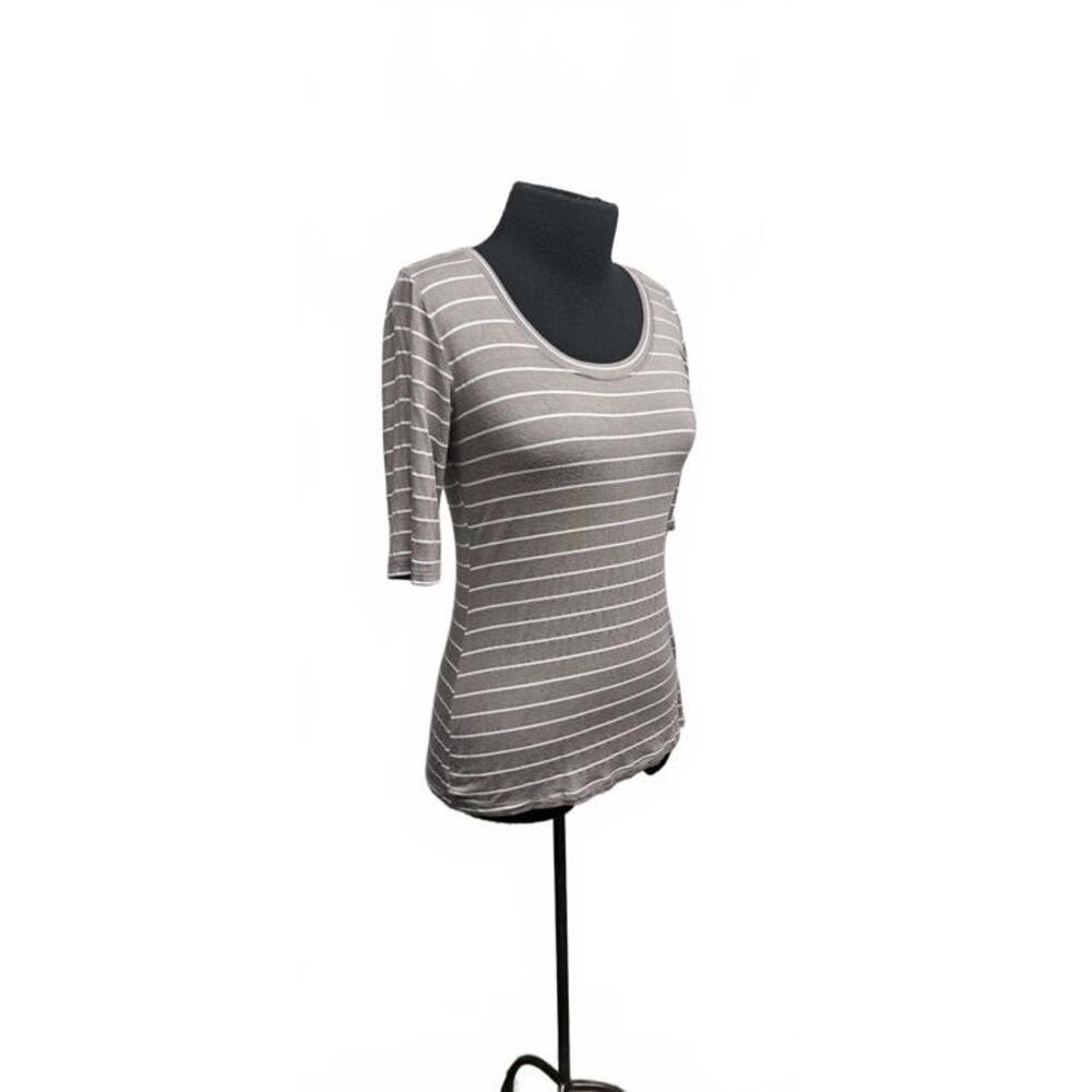 Striped Women's Top with Zip Back
